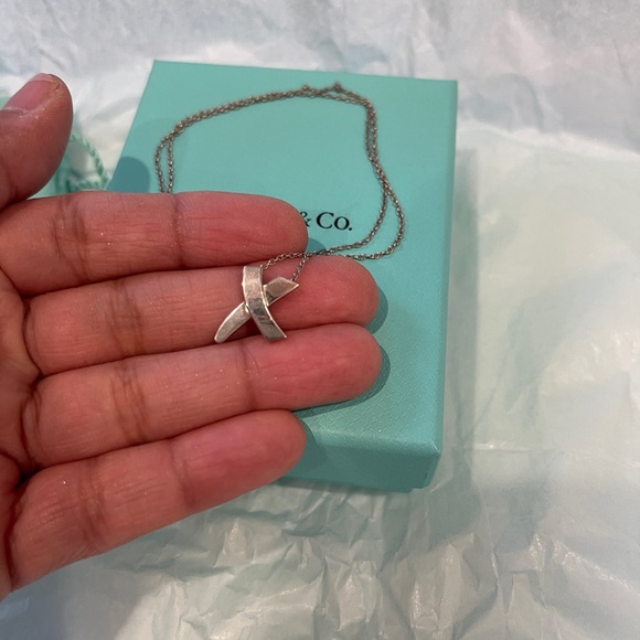 Vintage Tiffany & Co.  Pablo Picasso X Silver 16" Necklace with Box/cloth pouch - Picture 3 of 10